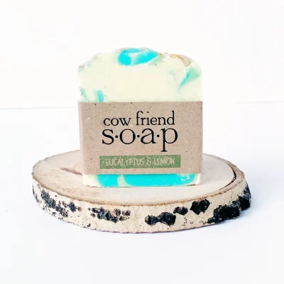 all natural eucalyptus lemon soap by cow friend soap